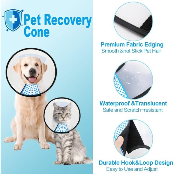 Supet Dog Cone Collar Adjustable After Surgery, Comfortable Pet Recovery Collar - Picture 3 of 6